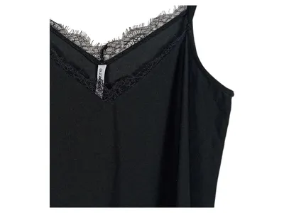 Pageone Damen Top Elegant Spitze Ärmellos Schwarz Gr. L 40