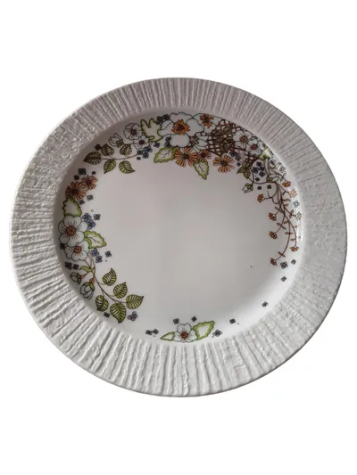 Thomas Germany Essteller Porzellan Blumenmuster Vintage 19 cm Weiß