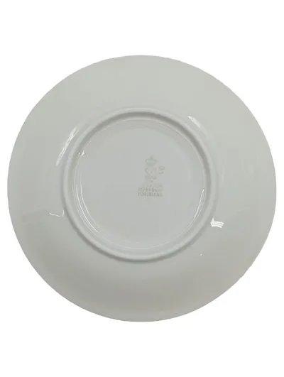 Bavaria Elfenbein Porzellan Untertasse Weiß Gold Floral Dekor 15 cm