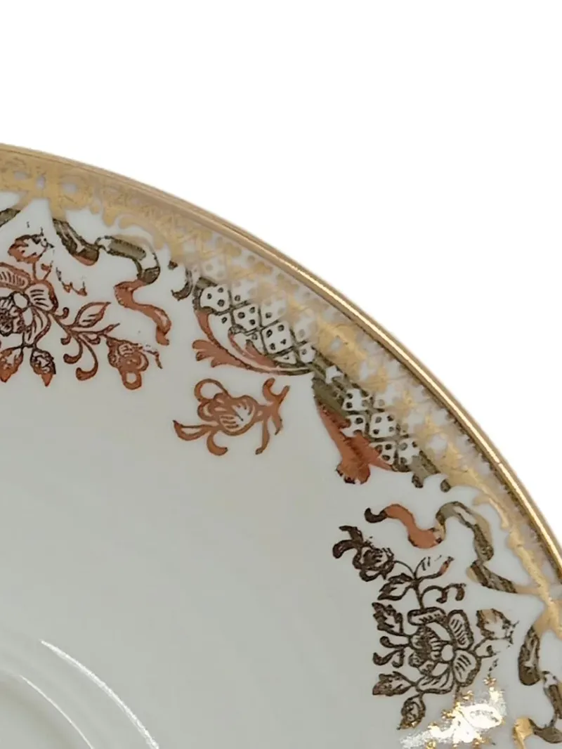 Bavaria Elfenbein Porzellan Untertasse Weiß Gold Floral Dekor 15 cm 4