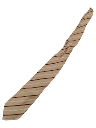 JOOP! Krawatte Herren Seide Beige Braun Gestreift Business 156cm