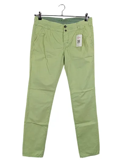 Campus Damen Stoffhose Chino Gr. W28/36 Grün Baumwolle Casual