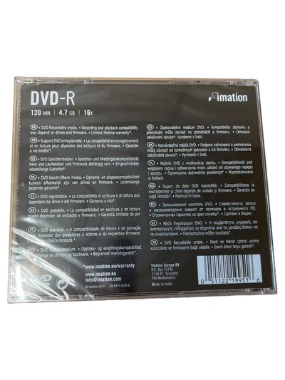 Imation DVD-R Rohling 4,7GB 120Min 16x Single Jewel Case NEU