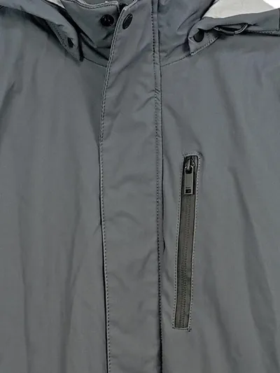 DKNY Parka Herren Grau Kapuze Polyester Alltag Gr. M 120cm