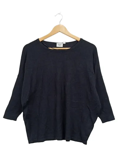 Saint Tropez Damen Pullover Schwarz Gr. M Langarm Casual Viskose
