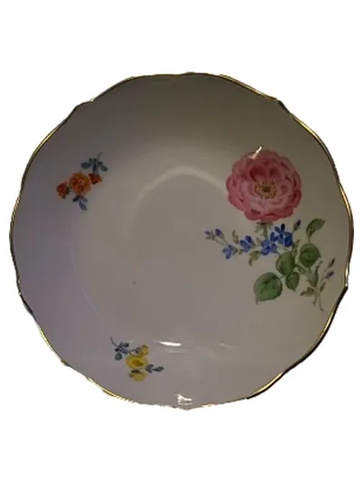 Meissen Neuer Ausschnitt Unterteller Porzellan Blume naturalistisch 11 cm