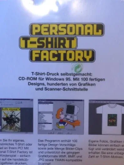 Personal T-Shirt Factory PC CD-ROM Designsoftware T-Shirt Druck