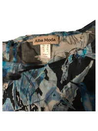 Alba Moda Damen Bluse Gr. 40/L Vogelmotiv Kolibri Blau Rüschen 6