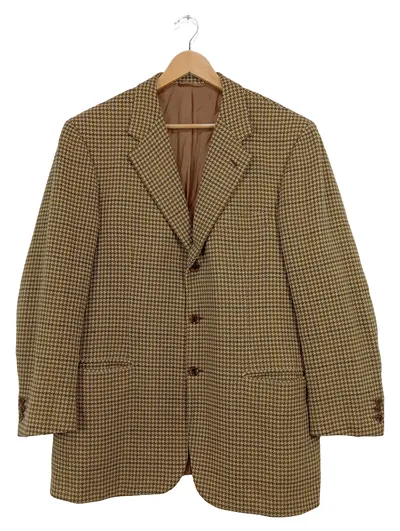 Brioni Sakko Herren Kaschmir Business Fischgräte Beige Gr. 50 L