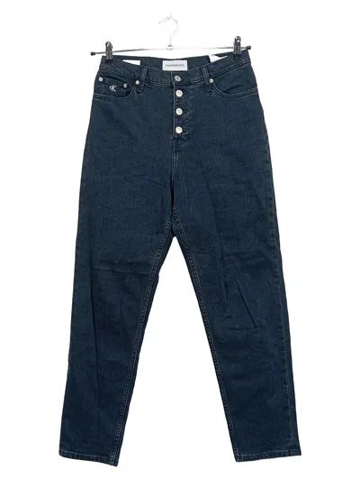 Calvin Klein Jeans Mom Jeans Damen W29 Blau High Waist Knopfleiste