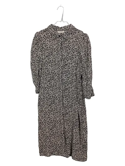 FREEQUENT Damen Blusenkleid Blumenmuster Schwarz Weiß Gr. M