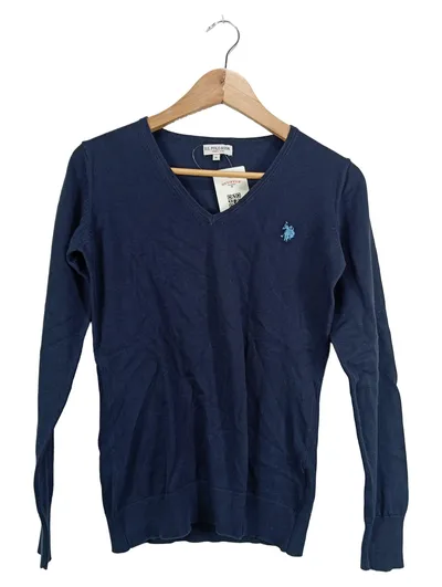 U.S. Polo Assn. Damen Pullover V-Ausschnitt Navy Blau Gr. M