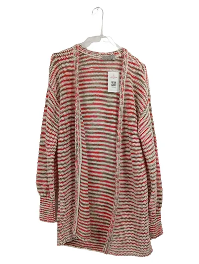 Fransa Damen Strickjacke Cardigan gestreift Gr. S rot beige creme