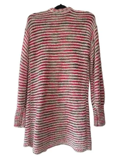 Fransa Damen Strickjacke Cardigan gestreift Gr. S rot beige creme