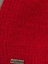 Saucony Bommelmütze Damen Strickmütze Wolle Rot Freizeit Casual Uni