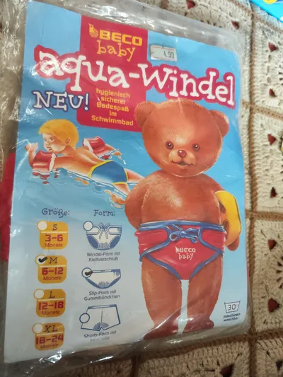 BECO Schwimmwindel Gr. 74 Rot Kinder Aqua Windel Logo Print