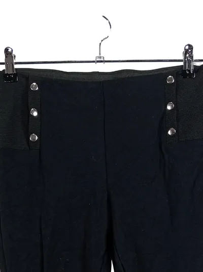 Pageone Damen Leggings Schwarz Gr. M Zierknöpfe Elegant Stretch