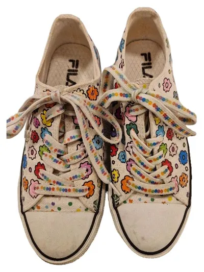 FILA x James Rizzi Damen Sneaker Low Blumenmuster Weiß Gr. 37