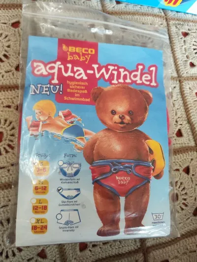 BECO Schwimmwindel Aqua Windel Kinder Rot Größe 62 Logo Print