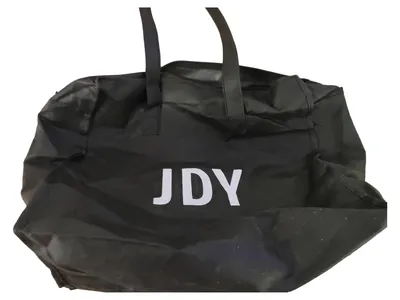 JDY Damen Shopper Tasche Groß Schwarz 40x35cm Logo Print Alltag