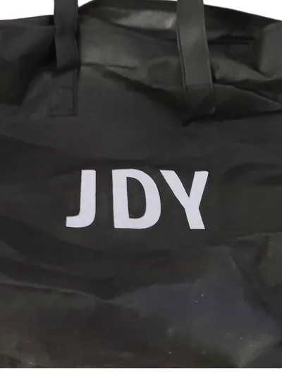 JDY Damen Shopper Tasche Groß Schwarz 40x35cm Logo Print Alltag