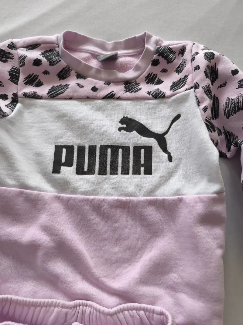 PUMA Jogginganzug Mädchen Gr. 92 Rosa Trainingsanzug Set Leopard 3
