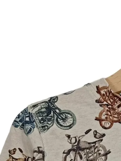 Hust & Claire Langarmshirt Baumwolle Tiermotiv Motorrad Beige Gr. 98