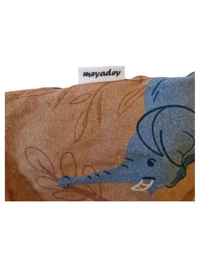 Meyadey Kinder Mütze Beanie Elefanten Braun Blau Bio-Baumwolle