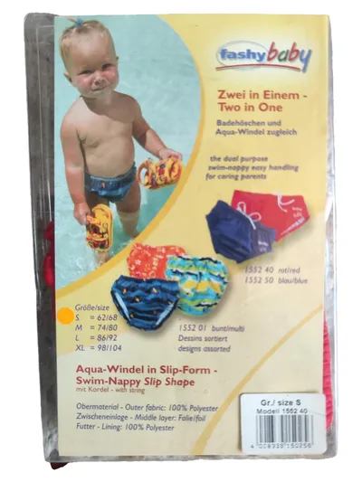Fashy Schwimmwindel Aqua Slip Gr. 62 Rot Uni Kinder Badehose