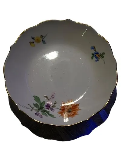 Meissen Dessertschüssel Streublumen Porzellan Weiß Blumenmuster 11cm