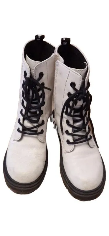 Bench. Stiefel Kinder Gr. 33 Weiß Schnürstiefel Combat Boots