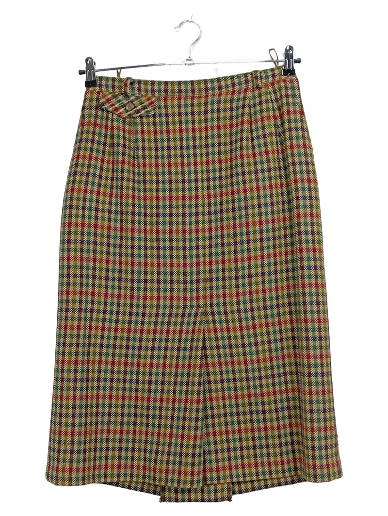 BASLER Damen Faltenrock Gr. 38 Kariert Wolle Tweed Midi Klassisch 1