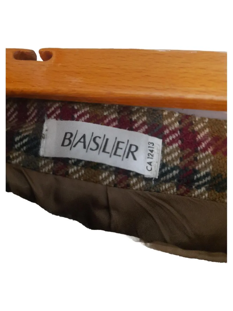 BASLER Damen Faltenrock Gr. 38 Kariert Wolle Tweed Midi Klassisch 4