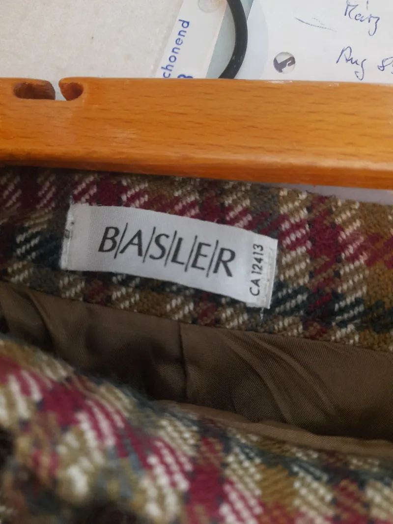 BASLER Damen Faltenrock Gr. 38 Kariert Wolle Tweed Midi Klassisch 5