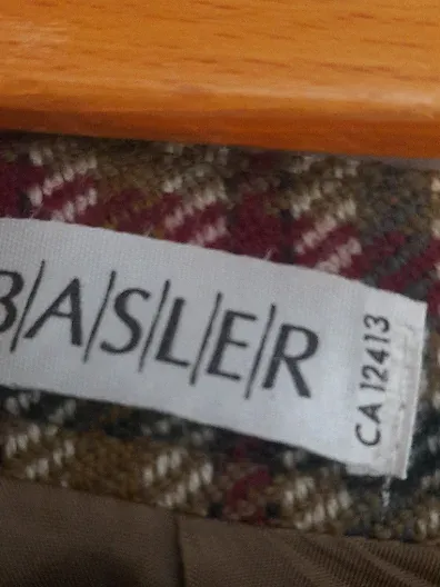 BASLER Damen Faltenrock Gr. 38 Kariert Wolle Tweed Midi Klassisch 6