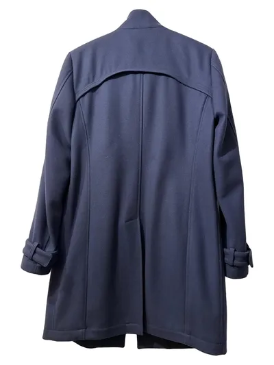 DRYKORN Herren Mantel Gr. 102/XL Blau Wolle Klassisch Stehkragen