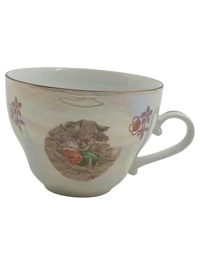 Kahla Porzellan Tasse Vintage Motiv Perlmutt Glasur Made in GDR DDR