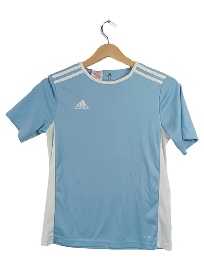 adidas Kinder Fußball Trikot Climalite Sportshirt Gr. 152 Blau Weiß