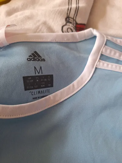 adidas Kinder Fußball Trikot Climalite Sportshirt Gr. 152 Blau Weiß