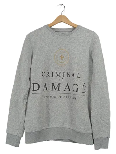 Criminal Damage Pullover Herren Gr. M Grau Sweatshirt Streetwear Logo