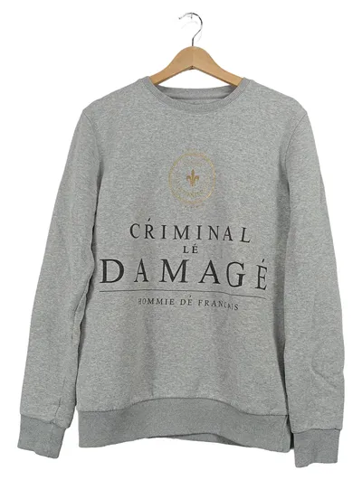 Criminal Damage Pullover Herren Gr. M Grau Sweatshirt Streetwear Logo