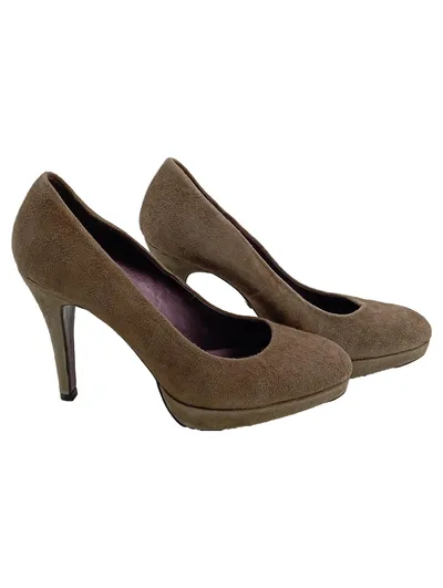 5th Avenue Damen Pumps Wildleder Braun Gr. 40 High Heels Plateau
