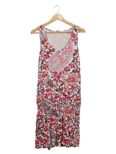 Buffalo London Damen Sommerkleid Paisley Blumen Boho Gr. L Mehrfarbig