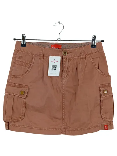 EDC Damen Minirock Cargo Stil Baumwolle Braun Gr. 32/XXS