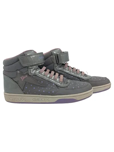 Geox Mädchen Sneaker High-Top Sterne Grau Lila Rosa Gr. 37