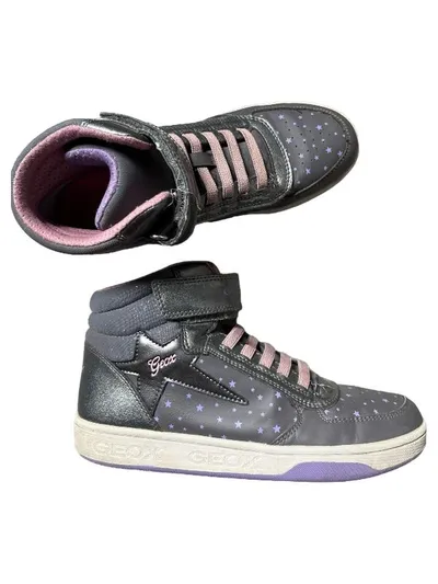 Geox Mädchen Sneaker High-Top Sterne Grau Lila Rosa Gr. 37