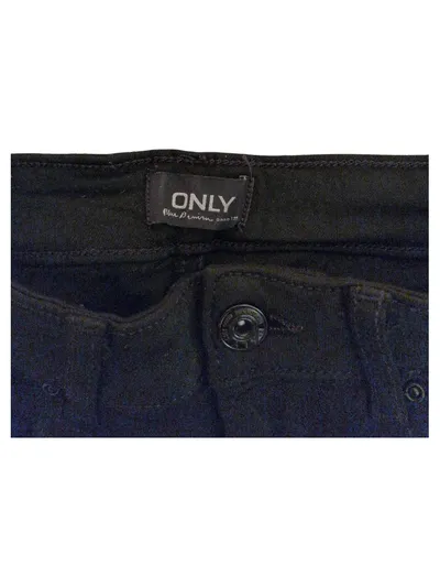 ONLY Damen Jeans Wide Fit Schwarz Gr. S W28 36 Cropped High Waist