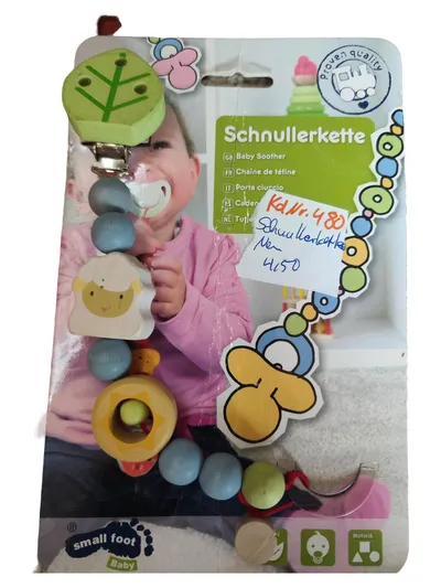 small foot Schnullerkette Schaf Holz NEU OVP Kinder Baby Beißring