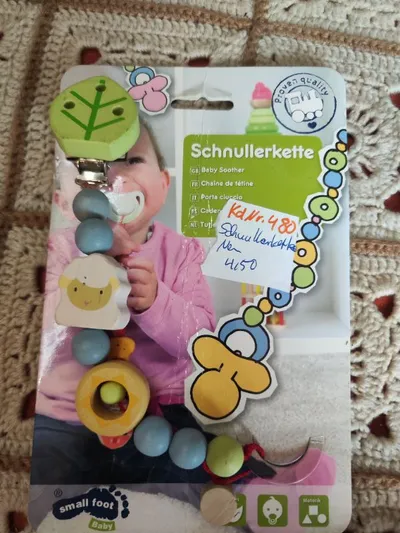 small foot Schnullerkette Schaf Holz NEU OVP Kinder Baby Beißring