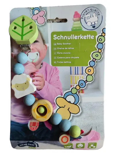 small foot Schnullerkette Holz Schaf Baby Kinder Beißring Anhänger